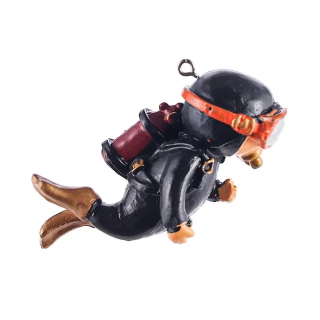Fish Tank Decoration Creative Floating Diver Ornaments Set Blue Guy Figurines for Underwater Scenery Bottom Aquarium Decor