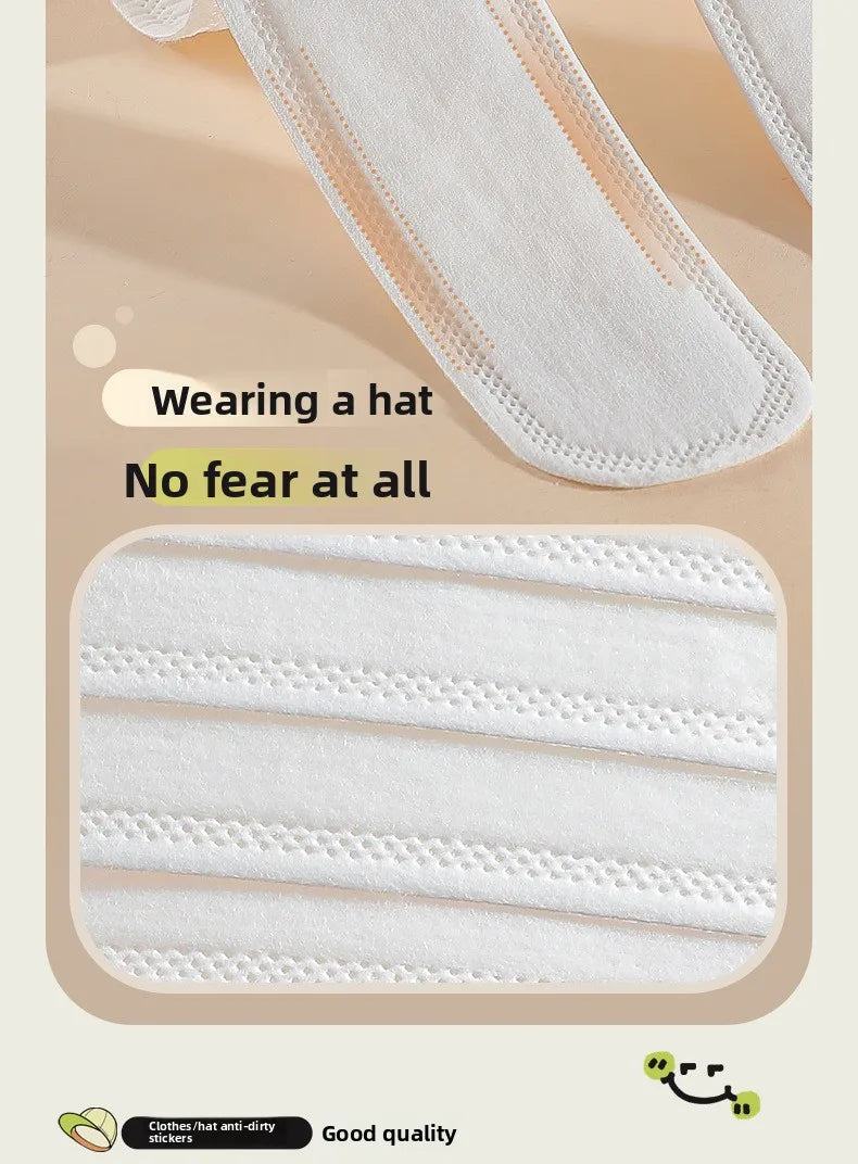 Disposable Hat Sweat Pad Adjustable Absorbent Hat Liner for Baseball Caps and Shirts Cotton Collar Protector Hiking Accessories
