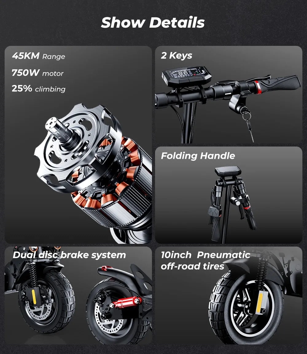 iScooter iX4 Electric Scooter 800W Motor Max Speed 45km/h 48V 15Ah Battery up to 40-45km Range App Control Body Warning Light