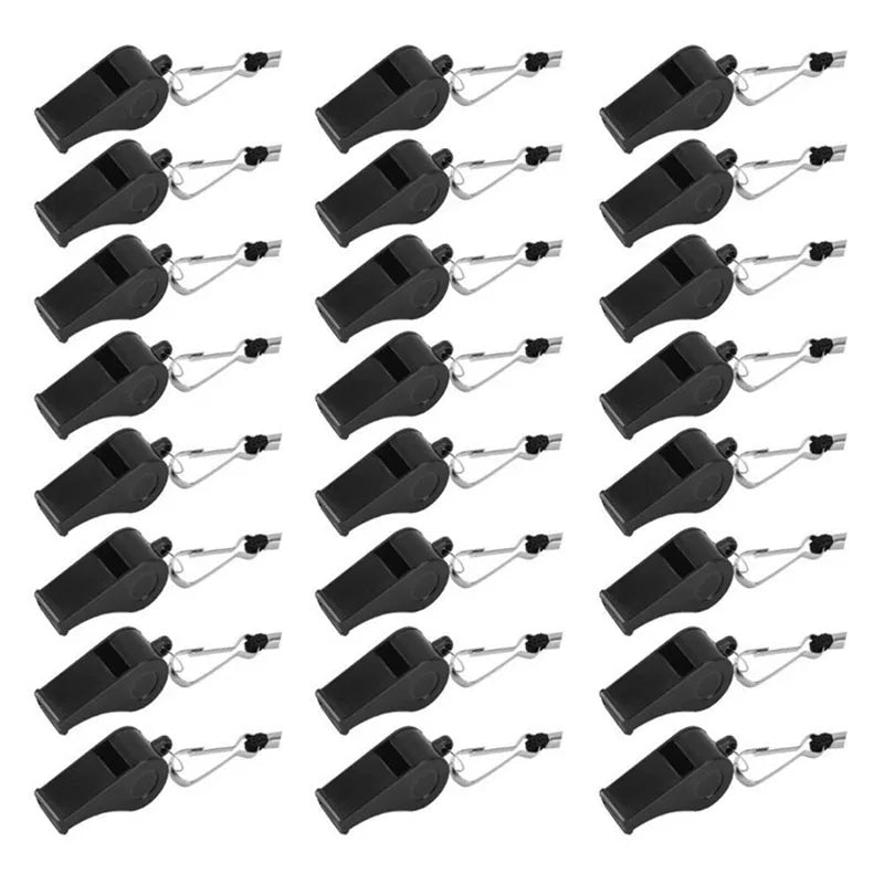 High Quality Black Whistle Referee Game Halter Whistle Outdoor Travel Hiking Whistle Suitable for Basketball Volleyball Games