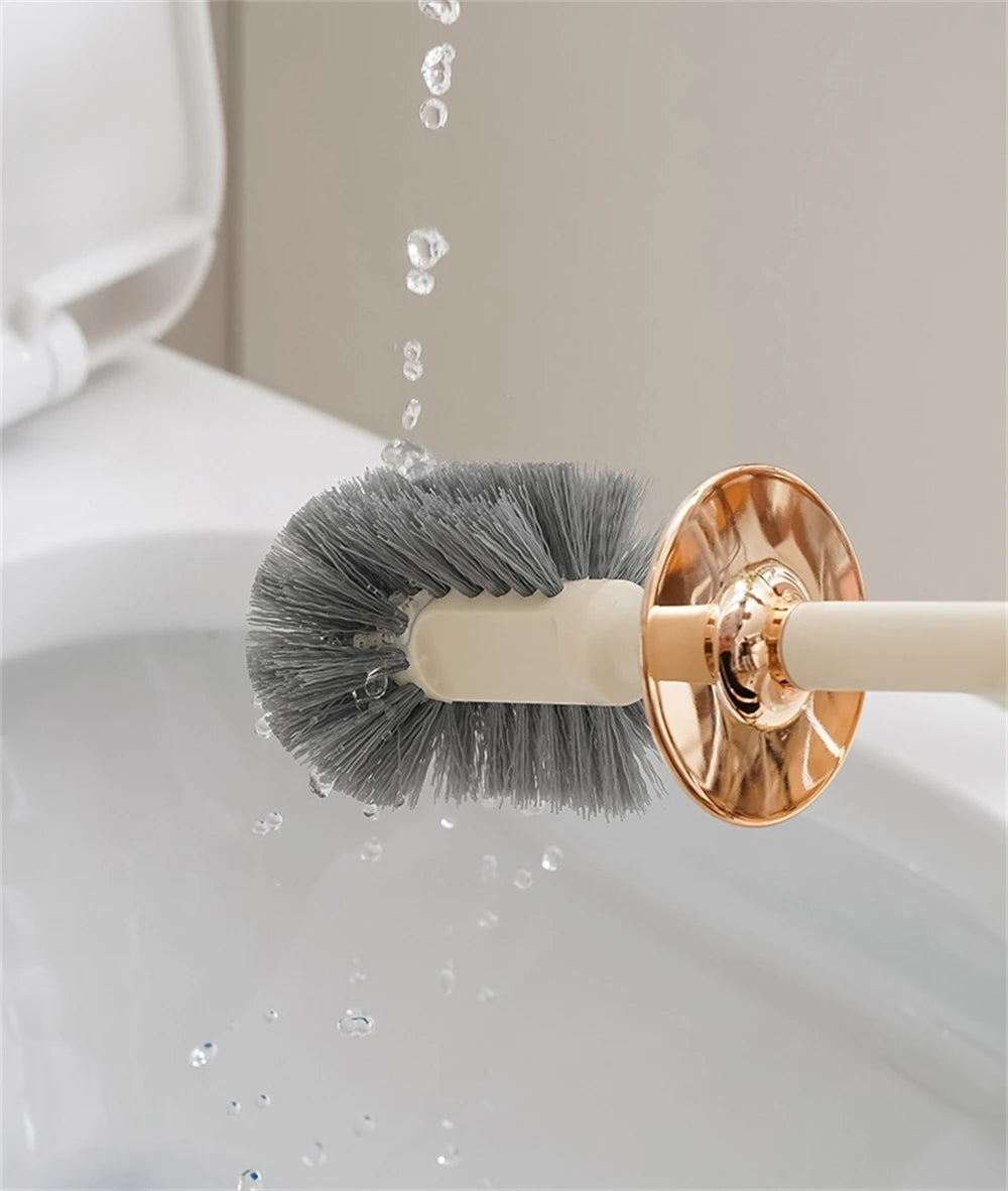Creative Bathroom Toilet Brush with Base Cleaning Household Soft Brushes Cleaning Accessories Quick Dry Leak-Proof Holder Tools