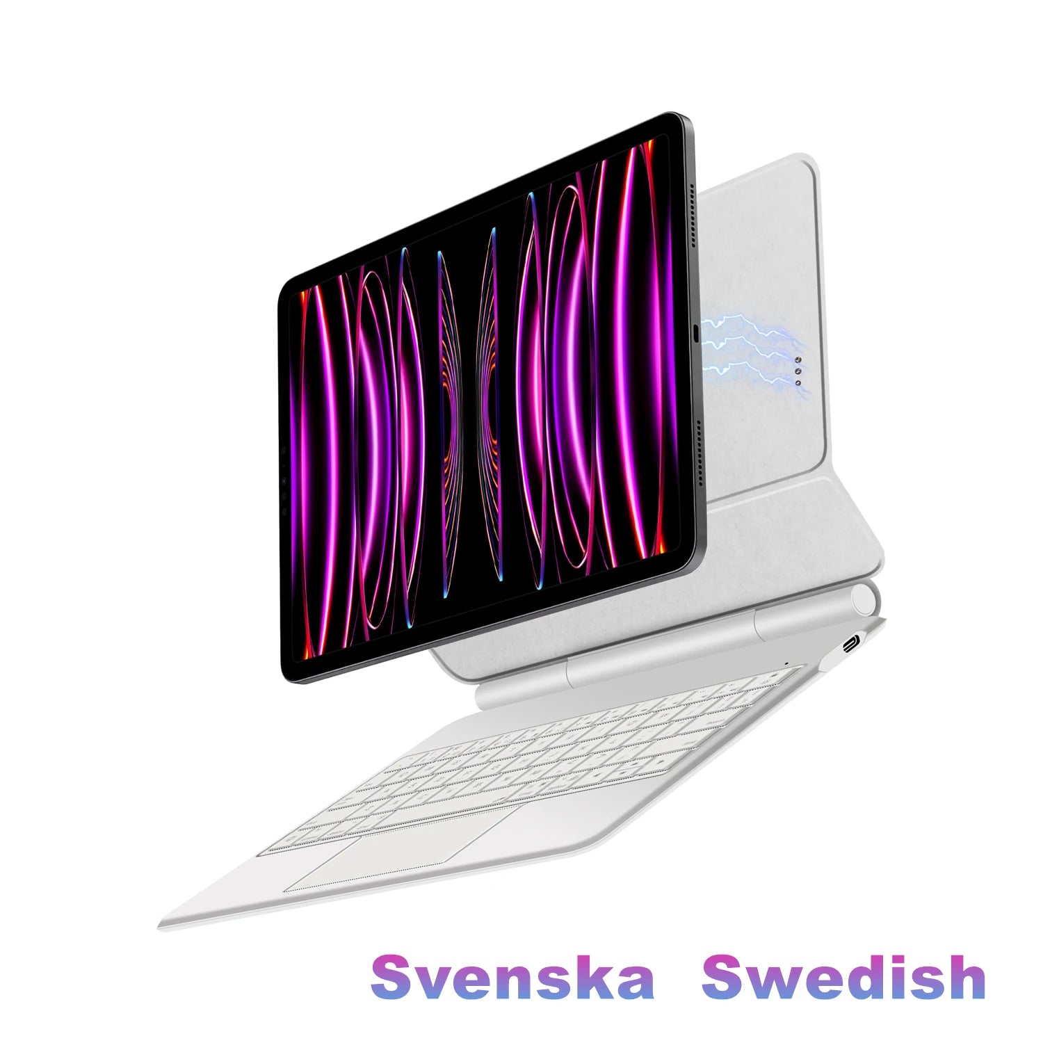 AJIUYU Smart Pogo Pin Magic Keyboard For iPad Air 11 inch M3 M2 Pro 13 M4 12.9 6th 5th 4th 10.9 7th Smart Case Direct Connection