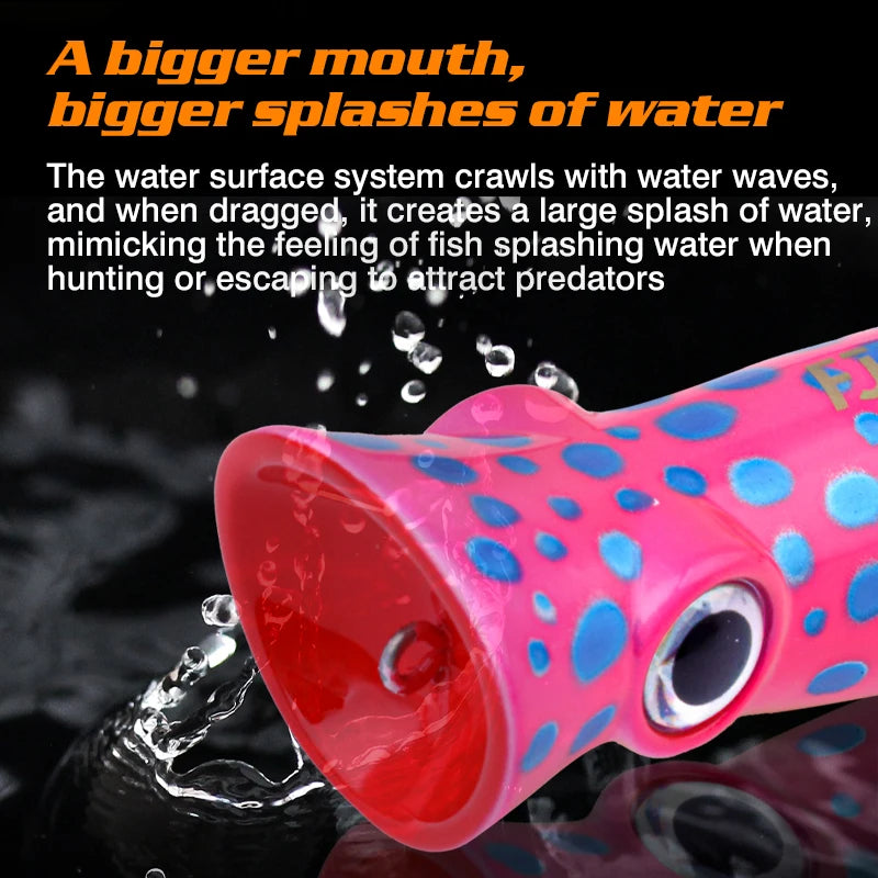 FJORD 80mm 14g Popper Glow Fishing Lure Swimbait Floating Hard Baits Pike Bass Sea Saltwater Surface Walker Fishing Supplies