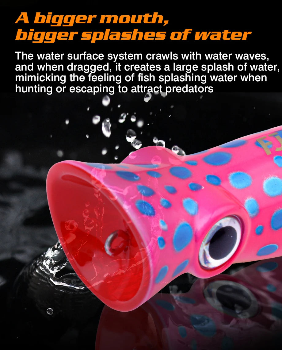 FJORD 80mm 14g Popper Glow Fishing Lure Swimbait Floating Hard Baits Pike Bass Sea Saltwater Surface Walker Fishing Supplies