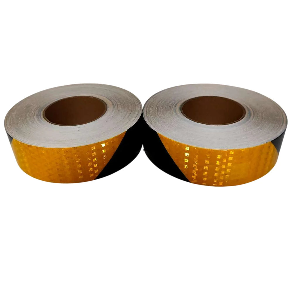 5cm/10cm/15cm/20cm*5m Reflective Tape Yellow-Black Left Or Right Twill Waterproof Safety Warning Self-adhesive Reflector Sticker