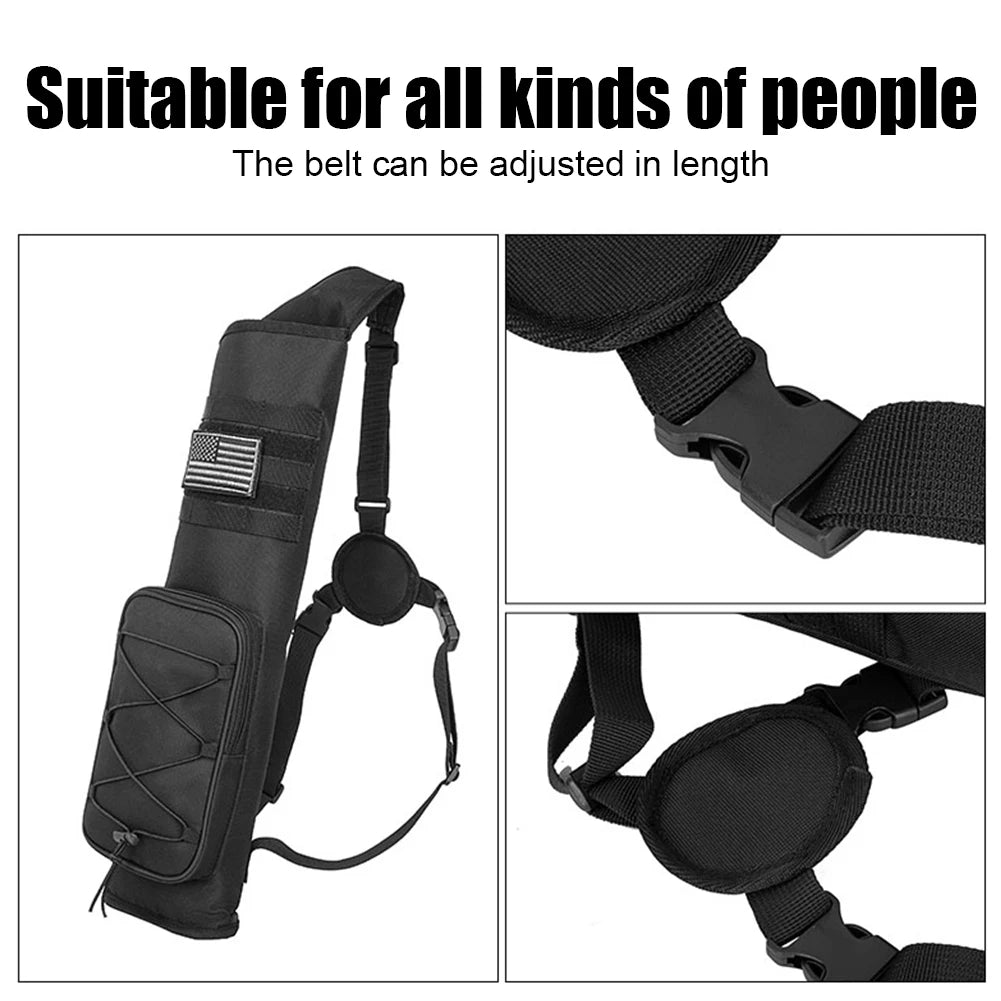 Hunting Bag Portable Bow Quiver Holder Bottom Thickening Adjustable Strap for Outdoor Archery Hunting Accessories