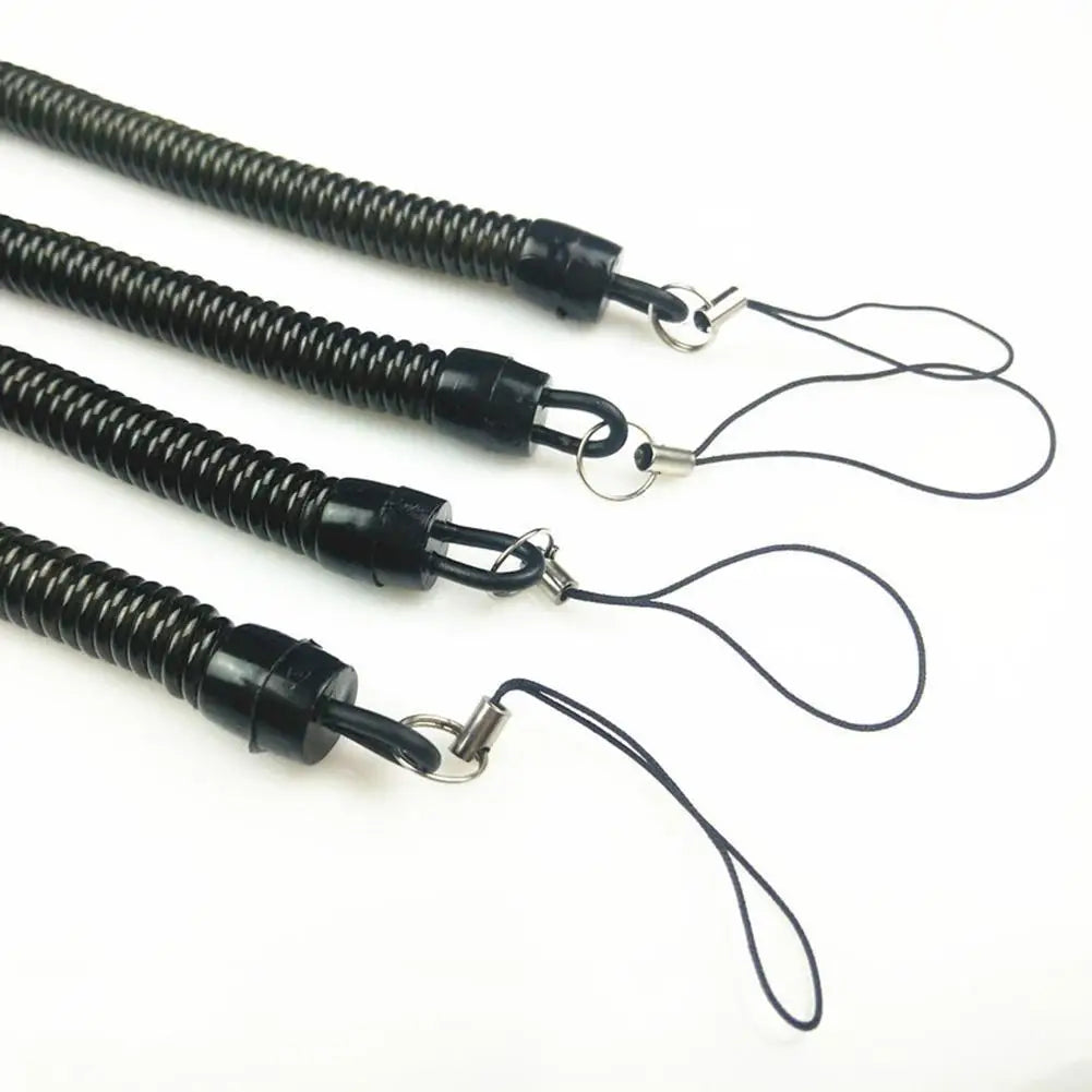 Tactical Retractable Spring Elastic Rope Security Gear Tool Hiking Camping Anti-lost Phone Keychain Fishing Lanyards Keychain