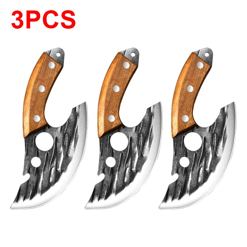 Hand Forged Kitchen Knives Stainless Steel Butcher Meat Cleaver Sharp Boning Knife Cutting Knife Kitchen Fruit Slicing Knife