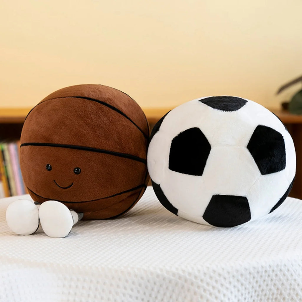 1pc 25cm/9.84in Soccer Foot Plush Doll Basketball Man Plush Doll Toy Boys Gift Pillow Birthday Gift
